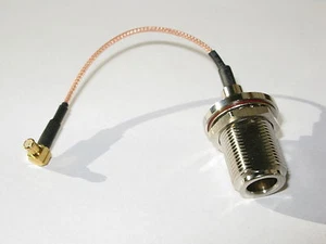 Adapter Pigtail N Einbaubuchse auf MCX Stecker winkelig 20cm SDR GPS - Bild 1 von 1