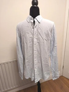 Timberland Pale Blue Cotton Shirt M long sleeve Button Down Mens Slim Fit Smart - Picture 1 of 10