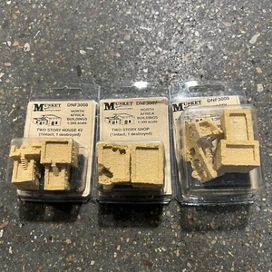 Lot Of Musket Miniatures Buildings North Africa 1:300 Intact Destroyed - Picture 1 of 11