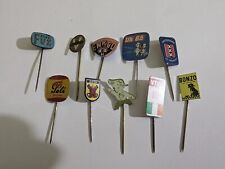 Vintage Lot of 10 Advertising Stick Pins Metal #6 Enkco Super FUZ Bonzo