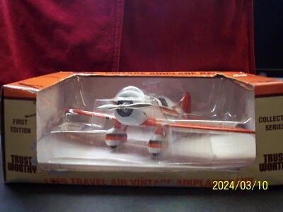 1929 TRAVEL AIR VINTAGE AIRPLANE BANK TRUSTWORTHY 1992 1st EDITION DIE CAST New - Image 1 of 4