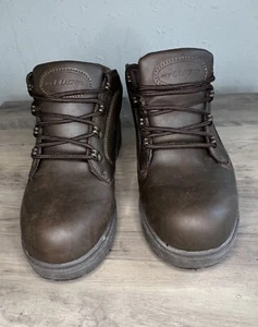 NY Lugz Co. Men’s Leather Boots Size 7.5 Dark Brown Leather Lace Up Boots - Picture 1 of 6