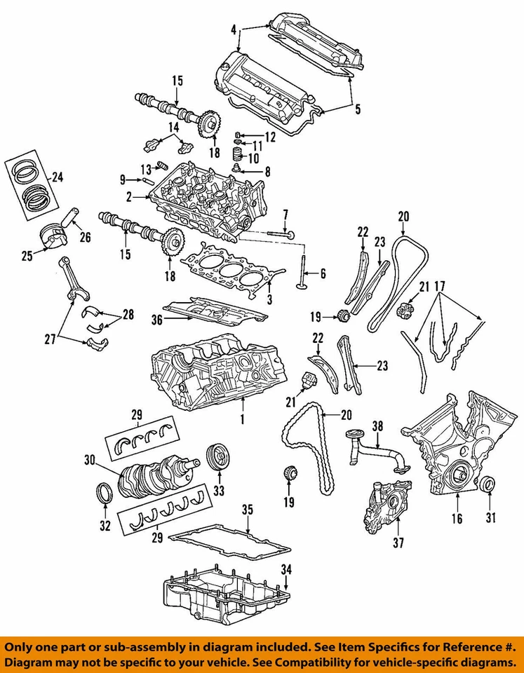 Cubierta delantera del motor Ford para Escape Couger V-6 2,5 L 3,0 L OEM 5S7Z-6019-A Y1 Foto 1 de 4