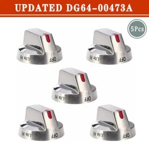 5 Pcs DG64-00473A NEW OEM Range stove Burner Knob Stainless Steel For Samsung - Picture 1 of 12