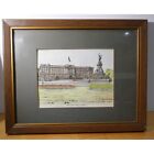Framed Buckingham Palace Hand Colored Print by Guy Magnus London England