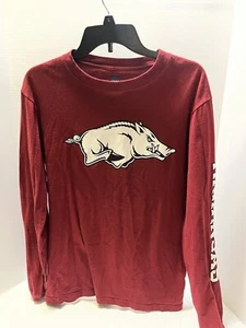 Camiseta para hombre University of Arkansas Razorbacks NCAA talla mediana manga larga roja - Imagen 1 de 5