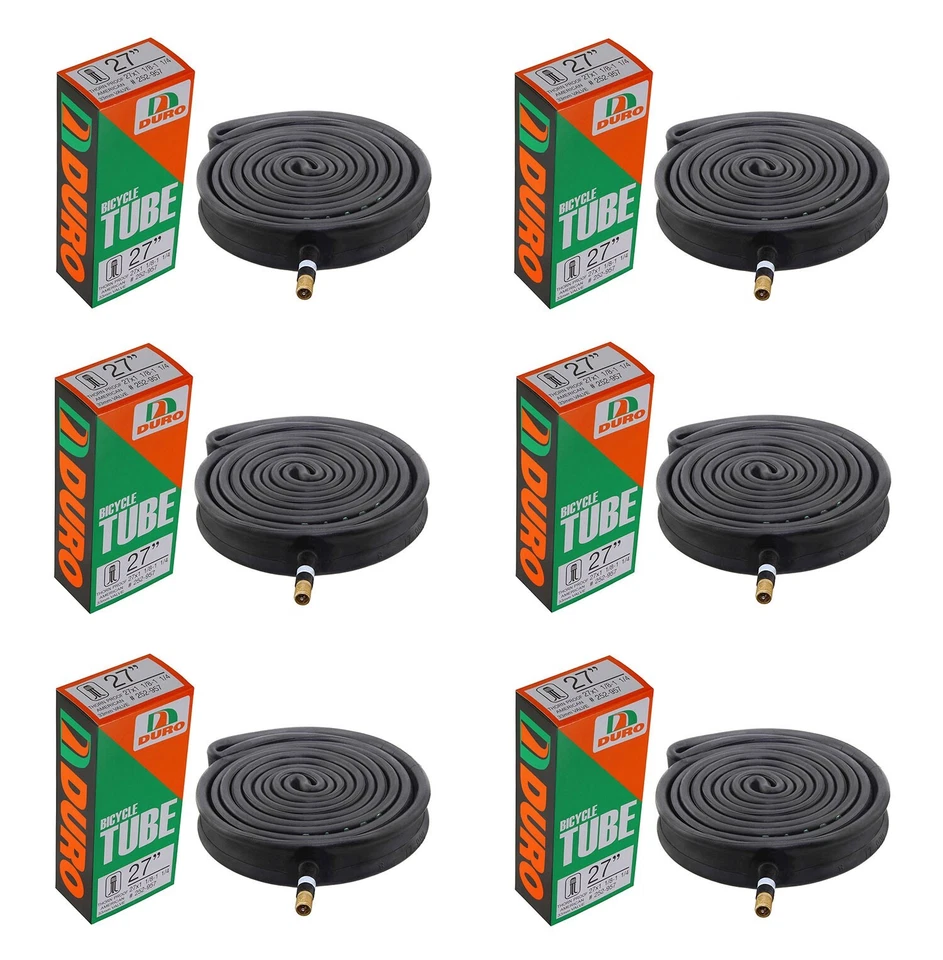 6 DURO Bicycle Inner Tube 27 x 1-1/8 1.1/4 33mm Thorn Resistant SCHRADER Valve. - Image 1 of 1