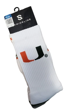 Miami Hurricanes Strideline Crew Socks Thick Knit Licensed NCAA Atheltic Wear Cover