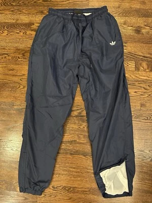 Vintage 90s Adidas Track Pants Mens XL Blue Lined Parachute Baggy Zip Cuff - Image 1 of 4