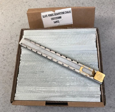 Kit - 144 Tizas ESTEATITA 125x12x5 mm + Lapiz Porta Tiza soapstone Marcar Metal - Imagen 1 de 2