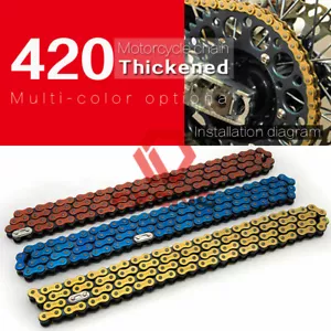 Cadena de eslabones 420H 110 para moto de cross china 110 125 Quad TaoTao SUNL ATV color - Imagen 1 de 9
