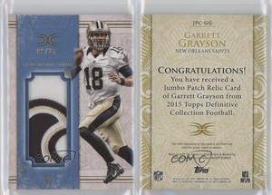 2015 Topps Definitive Collection Blue /25 Garrett Grayson Rookie Jumbo Patch RC