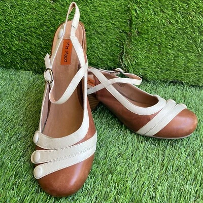 Miz Mooz Womens Ella Shoes Size8 Leather Slingback Heels Retro 50's - Image 1 of 4