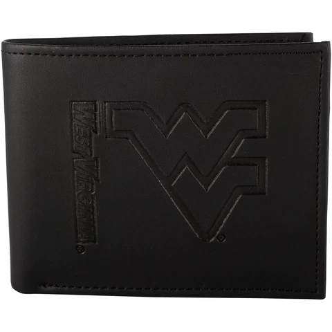 Men's Black West Virginia Mountaineers Hybrid Bi-Fold Wallet Cover
