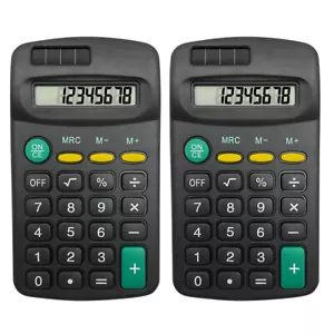 More details for 2-20 mini pocket calculator small| 8 digit display office home school stationery