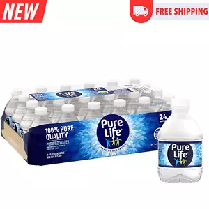 Pure Life, agua purificada, 8 fl oz, agua embotellada de plástico, paquete de 24 - Imagen 1 de 8