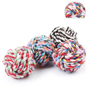 4pcs Dog Gnaws Toy Cotton Rope Ball Woven Ball Dog Bite Toy Pet Dog Accessories - Picture 1 of 5