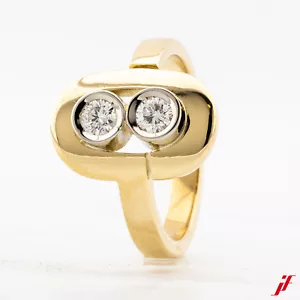 Ladies Ring Modern 750/18K Yellow Gold Diamonds Brilliants 0.26 ct 54.5 TOP - Picture 1 of 3