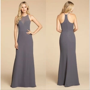 Hayley Paige Occassions A Line Chiffon bridesmaids gown formal dress 12 5909 - Picture 1 of 9