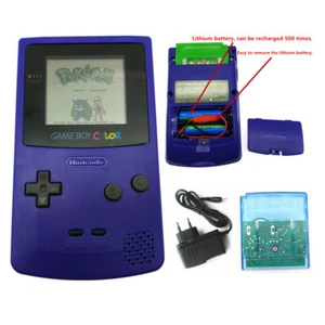 Grape Purple Rechargeable Nintendo Game Boy Color Console + Card + Charger - Picture 1 of 7