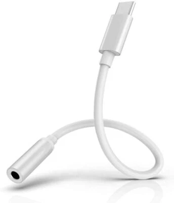 USB Tipo C Su 3.5 MM Jack Audio Aux Adattatore Cuffie Bianca - Immagine 1 di 4