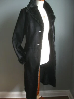 ABRIGO DE PIEL SINTÉTICA M&S 16 14 cuello penny lane invierno PER UNA gamuza gabardina piel de oveja Foto 1 de 4