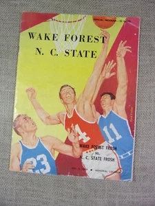 WAKE FORREST VS. N.C. STATE BASKET BALL (DEC. 5, 1958) PROGRAM - Picture 1 of 6