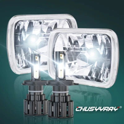 Par de faros LED cromados 7x6" haz alto-bajo para GMC C1500 C2500 C3500 79-86 Foto 1 de 4
