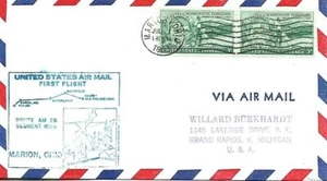First Airmail Flight Marion OH July 1 1953 AAMC# 88W40 - Picture 1 of 1