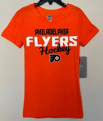 New Philadelphia Flyers Girls Size XS (4/5) T Shirt Orange Tee Shirt Hockey NHL - Image 1 of 4
