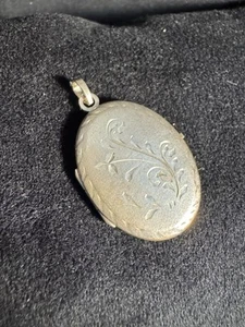 Antiker ovaler Medaillon Anhänger floral viktorianisch 800 Silber - Bild 1 von 7