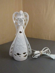 Napco White Ceramic Cut Out Angel Lamp 10.5" - Picture 1 of 7