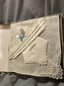 Vintage Irish Linen Handkerchiefs NEW in original box In Gift Box! - Picture 1 of 6