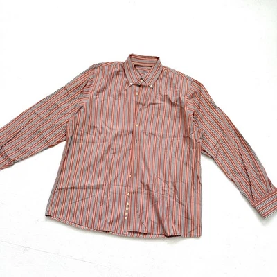 Sonoma Striped Long Sleeve Button Down Dress Shirt XLT Rust Blue Cotton - Image 1 of 4