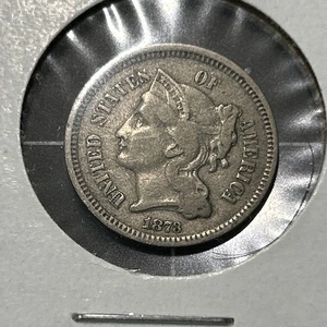 1873 Three Cent Nickel - Early US Type Coin - Picture 1 of 4