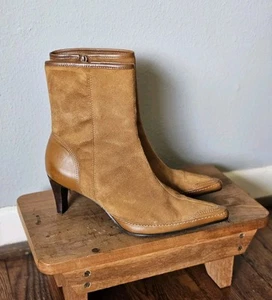 1990s Audrey Brooke Suede Leather Boots - Size 8.5 - Picture 1 of 7