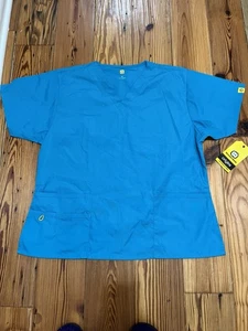NWT WonderWink V-Neck Scrub Nurse Uniform Top, Size XL, Teal - Picture 1 of 5