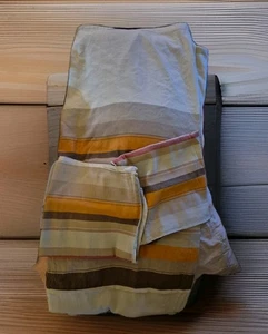 Juego de funda nórdica y fundas Banana Republic lino/algodón REINA rayas naturales  - Imagen 1 de 14