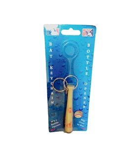 Cleveland Vintage Indians Mini Baseball Bat Keychain Key Ring W/Bottle Opener - Picture 1 of 3