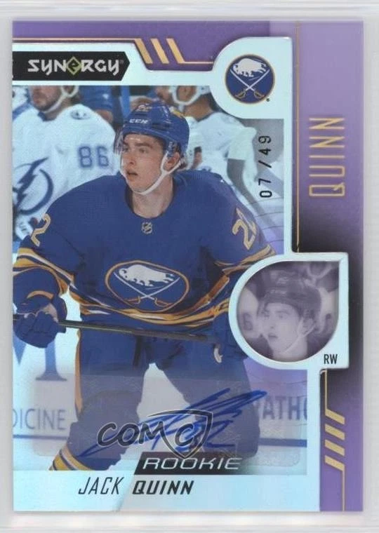 2022-23 Upper Deck Synergy Rookies Purple /49 Jack Quinn #121 Rookie Auto RC - Image 1 of 2