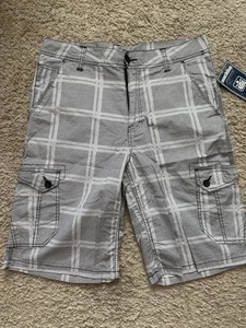 NEW Machine Clothing Company Cargo Men Shorts Size 36 Pockets Black/white - Picture 1 of 5
