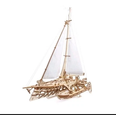 NEW Mechanical UGEARS Wooden 3D Puzzle Model Trimaran Merihobus Construction Set - Image 1 of 3
