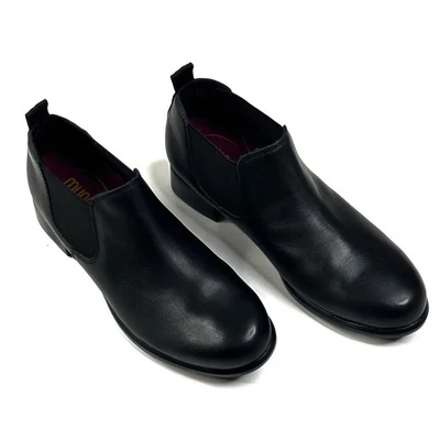 Munro Bedford Black Leather Shoe Bootie Block Heel Womens Size 6.5M New $230 - Image 1 of 4