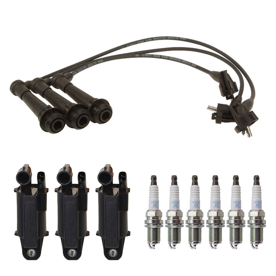 Kit de 6 bujías de níquel NGK Denso 3 cables de bobina de encendido para SC300 3.0 L6 2JZ-GE Foto 1 de 1