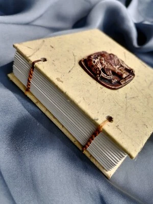 Handmade Mini Notebook Hand Stitched Scrap Recycled Papers Gifts Diary New - Image 1 of 4