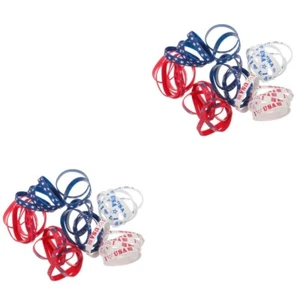 2 Pack Chic Independence Day Wristband Silicone Bracelet for Team - Picture 1 of 12