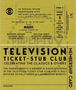 TV SHOW - MAUDE - BIGLIETTO TELEVISIVO - STUB CLUB - RISTAMPA BIGLIETTO - FANTASY CARD - Foto 1 di 1