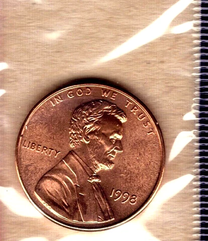 1998 P LINCOLN CENTS IN MINT CELLO (1 COIN) Cover