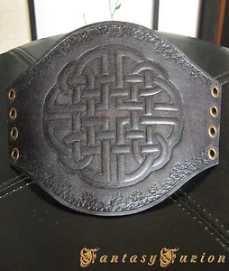 Medieval Celtic LARP Armor Celtic Knots Design Stamps Leather Cuff Bracer - Picture 1 of 3