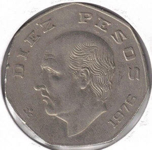 1976 Mexico 10 Pesos - Miguel Hidalgo Cotilla -7-Sided Coin - Bild 1 von 2